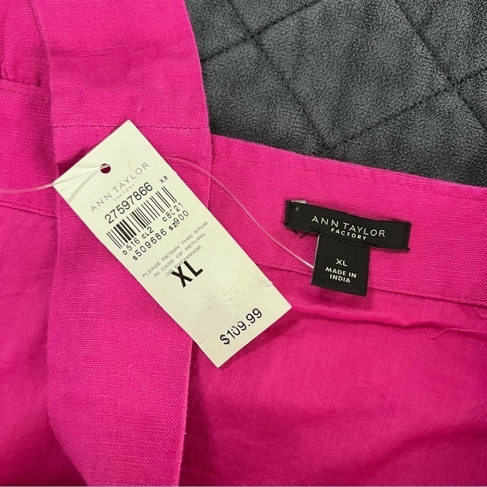 Ann Taylor Magenta Button-Front Midi Dress - Picture 7 of 8